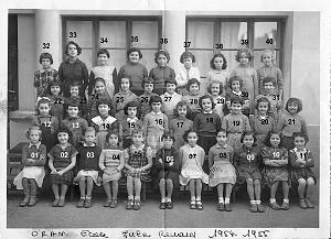 ECOLE JULES RENARD FILLES 1954 CE1 N01